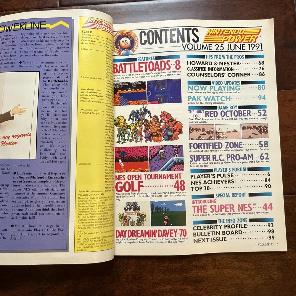 Nintendo Power Vol 25 June 1991 Battle Toads Spy Hunter Poster Mailer Inserts